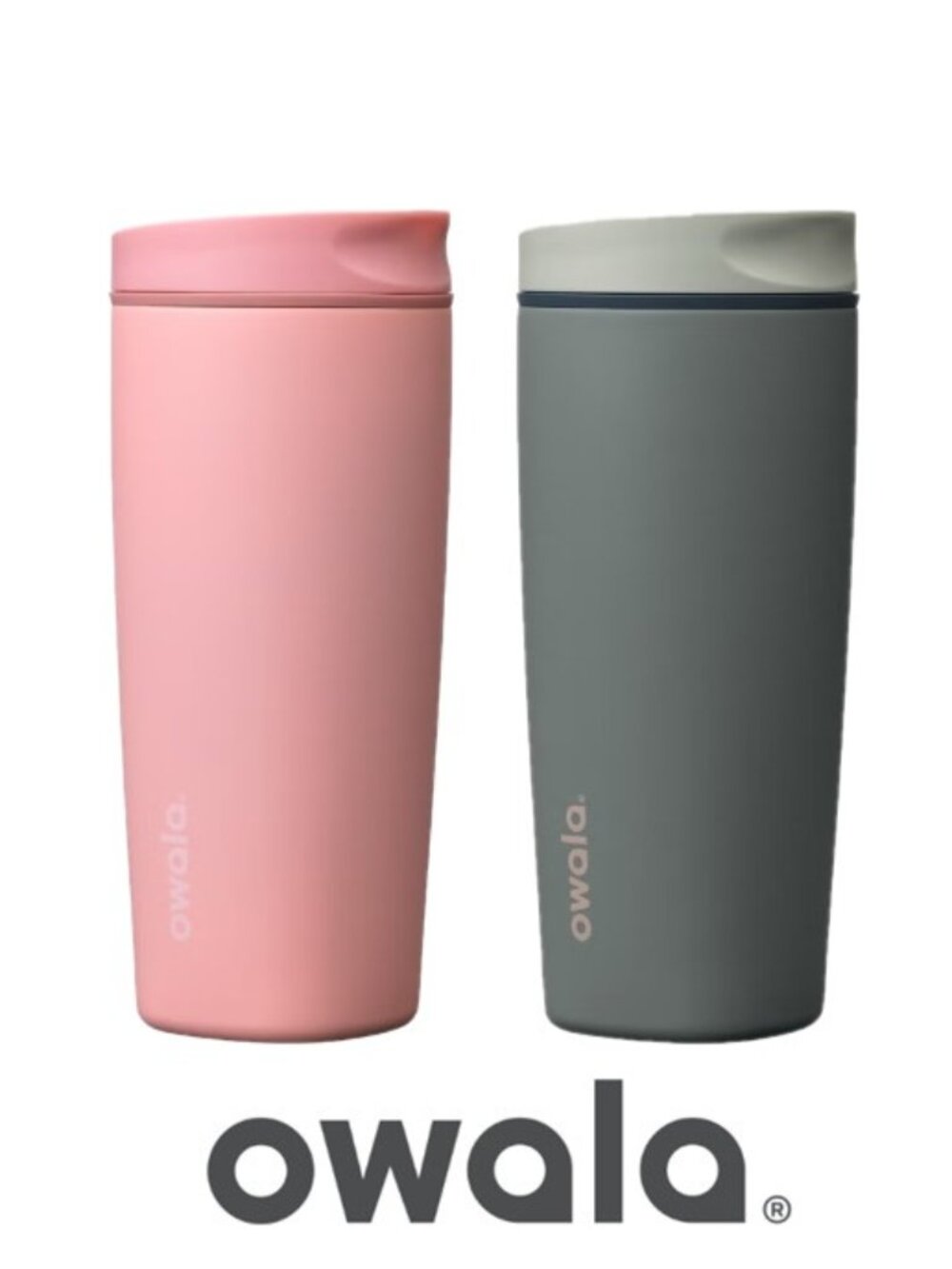 New Owala SmoothSip Slider 20oz 2-pack, Pink & Gray